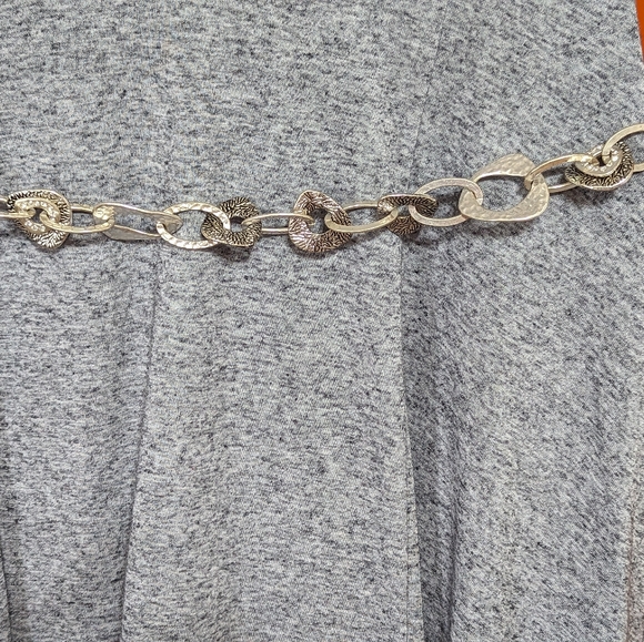 Chico's Vintage Silver Tone Chunky Mixed Link Rhinestone Accent Belt - Picture 1 of 12